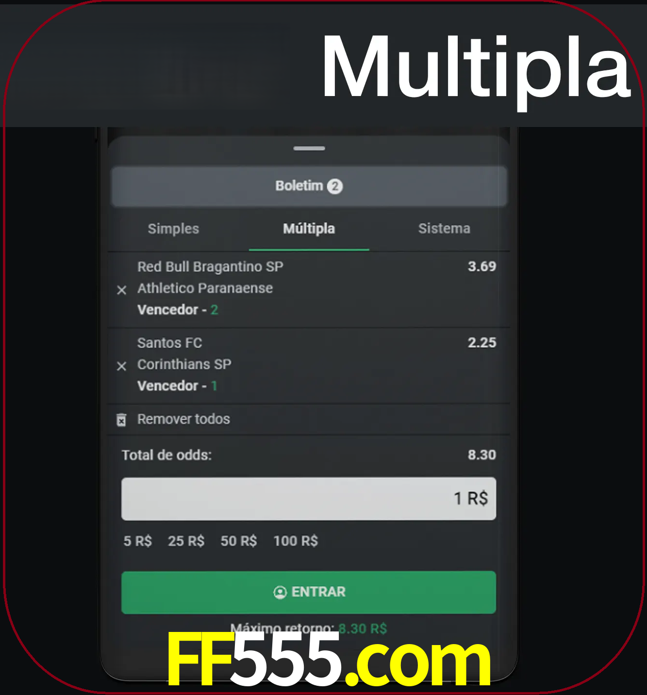 Faça apostas mais valiosas com mais de duas apostas.