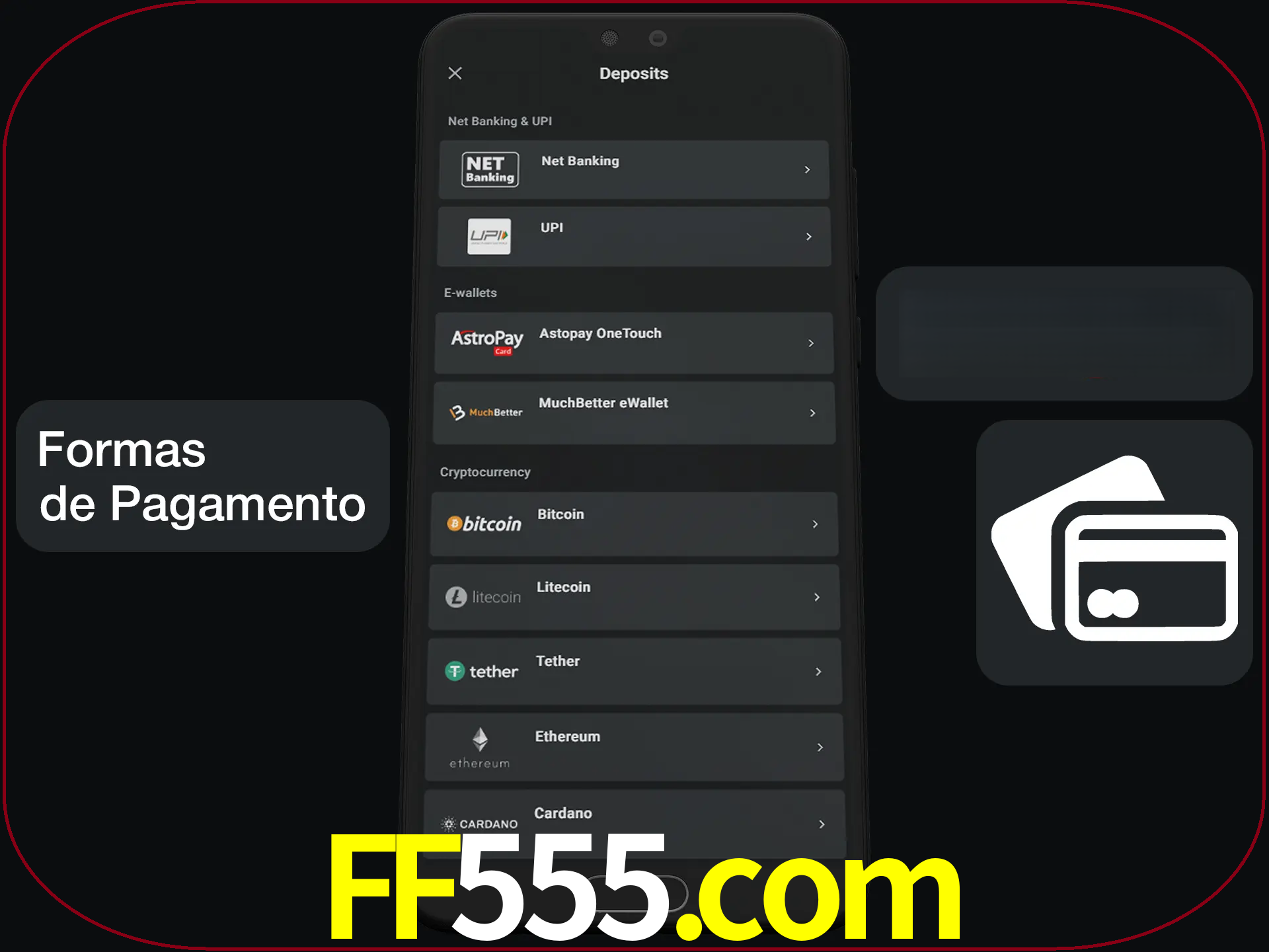 Escolha a forma de pagamento de sua preferência.