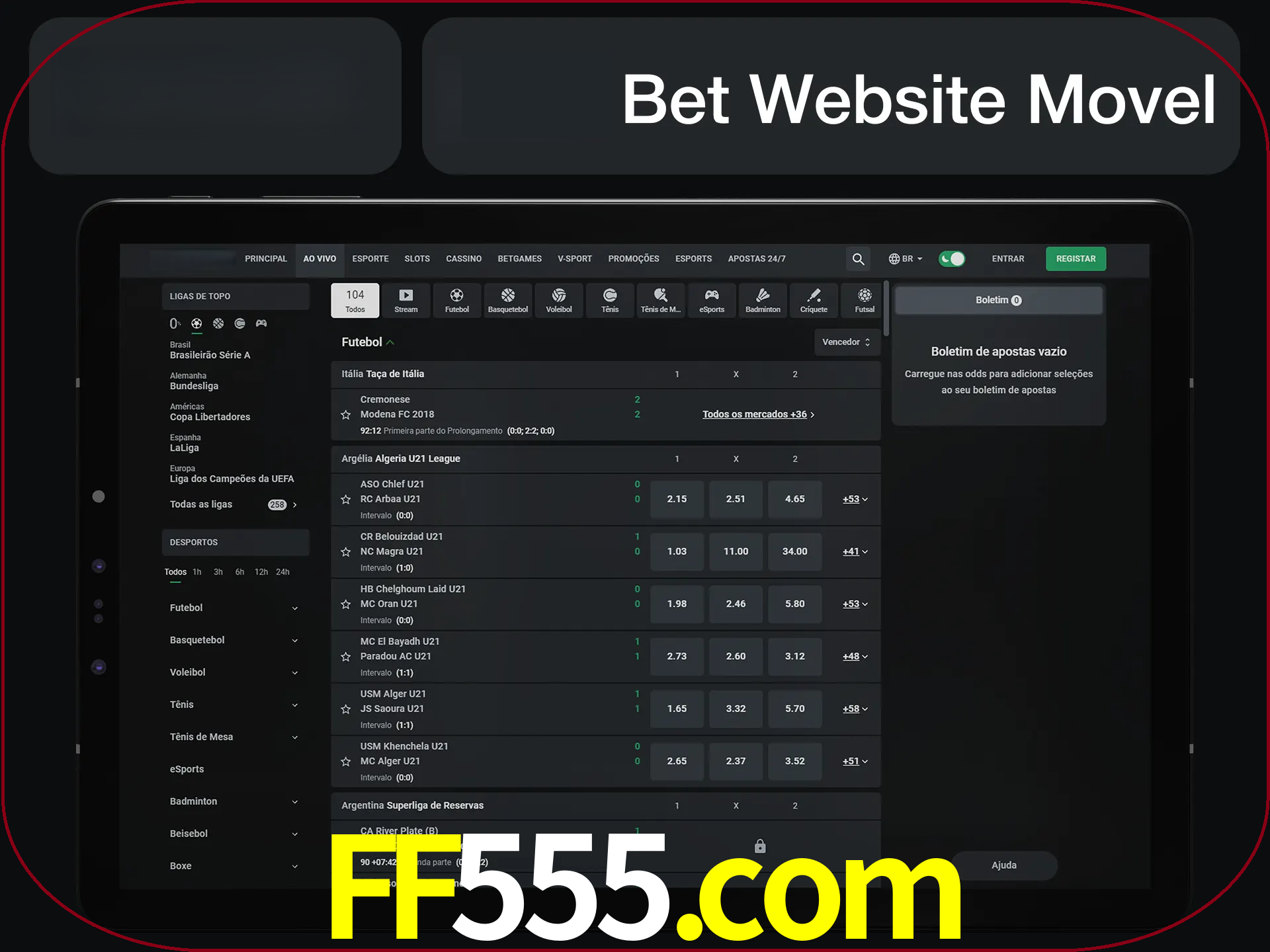 Use nosso website em qualquer dispositivo.